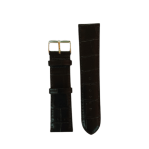 Bracelet Montre Cuir Noir façon croco 22 mm